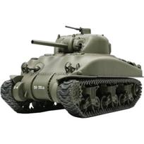 Tamiya 1/48 Scale US M4A1 Sherman Tank Military Miniature Series No.23 Plastic Model Kit 32523, WWII US Army Tank DIY Assembly Hobby Toy gray