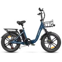 SAMEBIKE C05 PRO elektrinis dviratis su plačiomis padangomis, 500W variklis, 36V 13Ah ličio baterija, 20  suaugusiųjų elektrinis dviratis miestui, važinėjimui ir kelionėms 500W 36V 13AH tamsiai mėlyna spalva