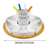 Candle Fondue Set for Home Use, Chocolate Melting Pot with Butter Heater white