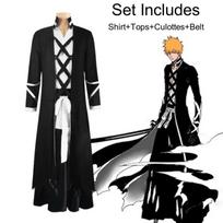 Anime Bleach Kurosaki Ichigo Cosplay Tensa Zangetsu Kostiumai Die Pa Soul Society Shinigami Kimono Rinkinys Mugetsu Uniforma M ruda