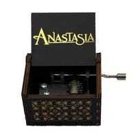 Once Upon a December Music Box Black Wooden Anastasia Gold Stamping Vintage Gift Ideal for Christmas Birthday Valentine's Day 3 62-hand