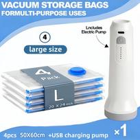 Vacuum Storage Bags with USB Electric Air Pump Various Sizes Portable Compression Bags L/SET