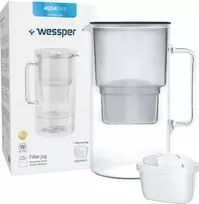 Vandens filtravimo ąsotis Wessper Aquamax Crystalline + 1 vandens filtras | juodas