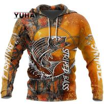 Madingi šiaurinių lydekų žvejybos 3D spausdinti vyriški džemperiai su gobtuvu ir sportinis megztinis su gobtuvu rudens unisex stiliaus laisvalaikio sportinė apranga 2XL black