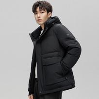 Highly Filled White Duck Down Extreme Cold Down Jacket Men's Winter New Short Hooded Thickened Warm Outdoor Down Jacket 2XL