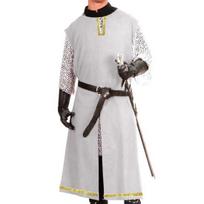 Viduramžių Helovino riterio tabardas Cosplay kostiumas Vikingų berankovė tunika Siuvinys Liūto širdies kario suknelė Renesanso LARP 5XL balta