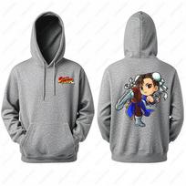 Unisex Chun Li Street Fighter ilgomis rankovėmis džemperis su gobtuvu Rudens Žiemos Mada Harajuku Gatvės apranga Viršutiniai drabužiai vyrams Vyriški džemperiai su gobtuvu vyriški drabužiai 3XL gray