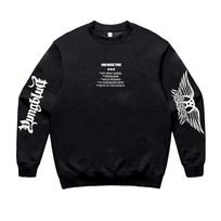 Aerosmith YUNGBLUD Džemperis su apvalia apykakle Fleece Ilgomis rankovėmis Vyrams Moterims Puloveriai Ruduo Žiema Laisvalaikio Unisex Gatvės stilius XL juoda
