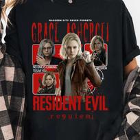 2026 Resident Evil marškinėliai vyrams ir moterims medvilniniai vasariniai drabužiai gotiška mada Y2K trumpomis rankovėmis T-shirt gatvės stilius Unisex S juoda