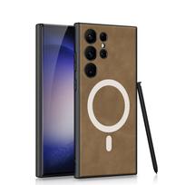 Suitable for Samsung S24Ultra Mobile Phone Case S24plus Plain Leather Wireless Charging Mc Frosted Anti Fall Protection Case SM-S24Ultra black