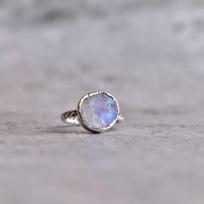 Raw moonstone ring Healing crystal ring Sterling silver bohemian handmade ring Raw gemstone ring Bridesmaid gift Gift for her