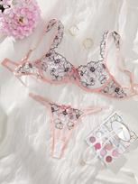 High-end quality explosion European and American sexy erotic underwear two-piece set sexy XL rožinė