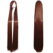 120-150 cm ilgio tiesūs cosplay perukai vyrams ir moterims, daugiaspalviai anime plaukai StyleJ brown