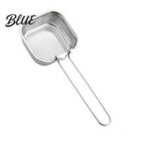 Kitchen Blanching Basket Stainless Steel Frying with Handle Foldable Deep Fry Durable Scoop Strainer Fine Mesh Oil Skimmer for Cooking Gadget A white
