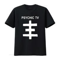 Psychic Tv T Shirt Darkwave Postpunk Trobbing Gristle Goth Print  vintage Washed Top For Everyday Wear Stretched Stylish L black
