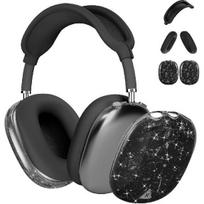 Case Cover for AirPods Max 2 (2026), TPU & Silicone, Glitter Black Seashell Airpods max cover 3 in 1 black