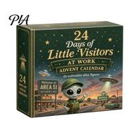 Kolekcionuojamos ateivių elfų figūrėlės 2026 m. Dvasios Advento kalendorius, 24 dienų atgalinės atskaitos mini figūrėlių rinkinys, šventiniai namų dekoravimo papuošalai Pasakų Kalėdų papuošalas D