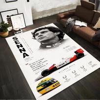 Ayrton Senna Tribute Racing Design Rug Non-slip rug suitable for living room and bedroom sofas 40x60cm( 15x23in ) gray