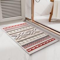 Bohemian Ethnic Bathroom Floor Mat, Absorbent Anti-slip, Bedside Rug, Rectangular Rug, Entry Door Foot Mat , Bathroom Mat Set 40x60cm(15.7x23.6in) gray