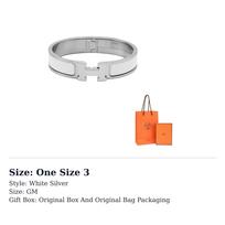HERMES Apyrankė Siaura Clic Clac H Emalė Pm Balta H700001FP31PM One Size 3 sidabras