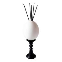 Decorative Aromas Diffuser, Eggshell Empty Bottle with Wood Stick Set for Indoor Tabletop Styling, Fragrances Dispenser Vessel Accent for Home Office gray