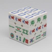 Mahjong Third-Order Magic Cube New Creative Mahjong Modeling Difficult Magic Cube Toys Smooth Educational Toy Gifts white