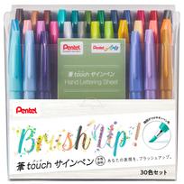 Pentel Brush Touch Sign Pen Set 30-Color SES15C-30STH gray
