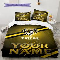 Name Custom Richmond Tigers Pattern Bedding Set Quilt Cover Pillowcase Home Decor Gift (1 * duvet cover + 2 * pillowcase, without core) 200x200cm