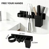 Hair Dryer Holder Wall Mount Hair Straightener Curling Plastic Storage Rack Multifunctional Tools Organizer Bathroom B juoda
