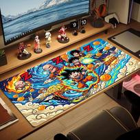 Son-Goku Color Mouse Pad Large Gaming Table Cushion Non-slip Laptop Tablet Big Mousepad XXL Mat Mini PC Playmat With Lock edge 30cmx80cm(11.8x31.5inch)