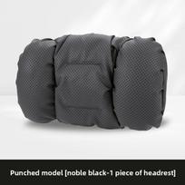 Soft Nappa Leather Car Headrest Neck Support Seat Lumbar Support Cushion Car Punched Neck Pillow Waist Pillows Car Accessories black