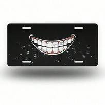 Cartoon Face Red Gums License Plate 5.9x11.8in for Car Truck SUV, Fun Aluminum Auto Tag with Frame, Rustproof Metal Cover, Unisex Gift 15x30cm-5.9x11.8inch