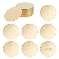 50Pcs Brass Sheets, Flat Round, Raw(Unplated), 30x0.5mm beige