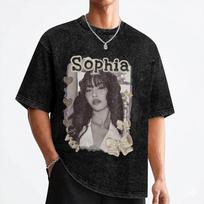 Katseyes Sophia Kpop Girl Group T Shirts Washed Short Sleeve Oversize T-Shirt  Novelty for Men Women Streetwear Summer Tees L black