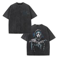Dead by Daylight Ghost Face Vintage Washed Graphic Tee Unisex Oversized Premium 4XL black