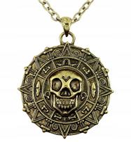 Necklace Pendant Medallion Pirate Skull Carnival Halloween beige