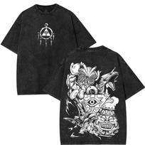 Blue Eyes White Dragon Exodia Yugioh Yu-gi-oh Monster Card Yugi Muto Anime Manga Game 2 Sided Washed Tshirt Menswear Cotton Tee M gray