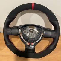 Juodo zomšos odos automobilio vairo apdangalas Volkswagen Golf 5 Mk5 GTI VW Golf 5 R32 Passat R GT 2005 m. Interjero aksesuarams Black Thread gray