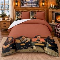 Arctic Monkeys Pattern Bedding 3Pcs Set Bed Sheet And Pillowcases For Indoor Bedroom 140cmx210cm brown