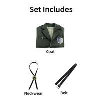 Anime AOT Cosplay Levi Kostiumas Shingek No Kyojin Žvalgybos Legiono Kareivio Paltai Ilgas Paltas Uniforma Helovino Apranga XS（old） black