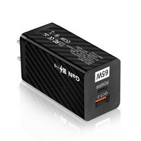 USB įkroviklis 65 W GaN Type C PD greito įkrovimo QC 3.0 4.0 nešiojamasis telefono adapteris nešiojamam išmaniajam telefonui juoda