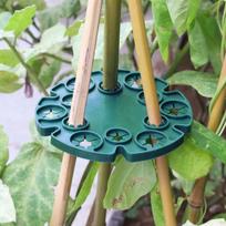 Bambuku dengtas plieninis augalų atramos rėmas sodo vijokliams Bamboo Disc (13.5cm diameter, fits 8mm pipe) tamsiai žalia spalva