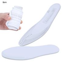 8PCS Sponge Foot Pad Shock Absorption Comfortable Warm Breathable Insole Free Cutting white