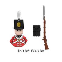 Napoleono karų kariniai kariai statybinių kaladėlių rinkiniai WW2 minifigūrėlės prancūzų britų fuzilieriai šautuvai dūdmaišininkas ginklai vaikiški žaislai black