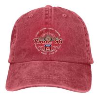 Route 66 Multicolor Hat Peaked Men Women's Cowboy Cap Ride Route Motorcyle America's Highway Baseball Caps Visor Protect Hats Adjustable dangaus mėlyna spalva