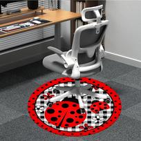 1pc Ladybug, Checkered Chair Carpet for Office, Non-slip, Soft and Durable Office Rug for  Decoration, Perfect for Office yy251229143 80cm by 80cm gray