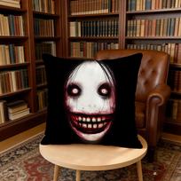 Creepypasta Jeff the Killer cushion cover Home Office Birthday Anniversary Gifts Soft Skin Friendly Cushion Cover 40x40cm