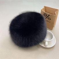 1Pc Ear Protection Thick Warm Winter Women's Fashion Fluffy Plush Hat Snow Ski Cap Imitation Fur black