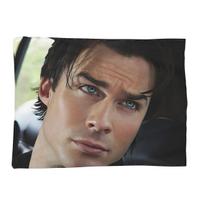 The Vampire Diaries Damon Salvatore Blanket Soft Warm Flannel Throw Blanket Cover for Bed Living room Picnic Travel Home Couch Size: 75*100cm, Weight: 280 GSM