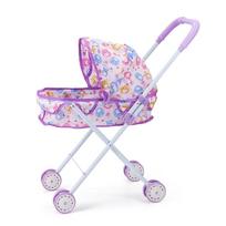 Iron Baby Stroller Foldable Baby Walker Colorful Doll Handcart  for Boys Girls Purple-A